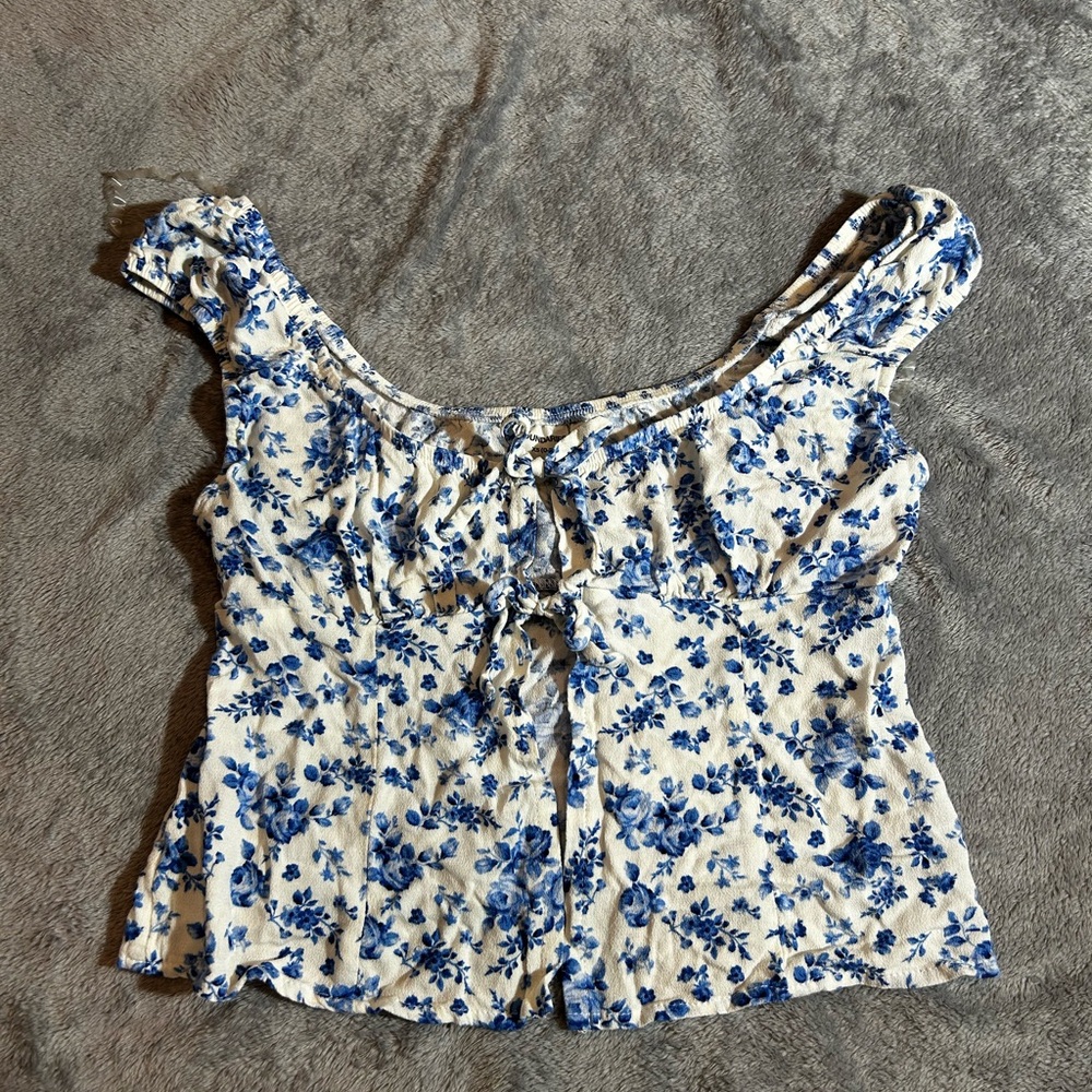 No Boundaries Blue Floral Women's Blouse